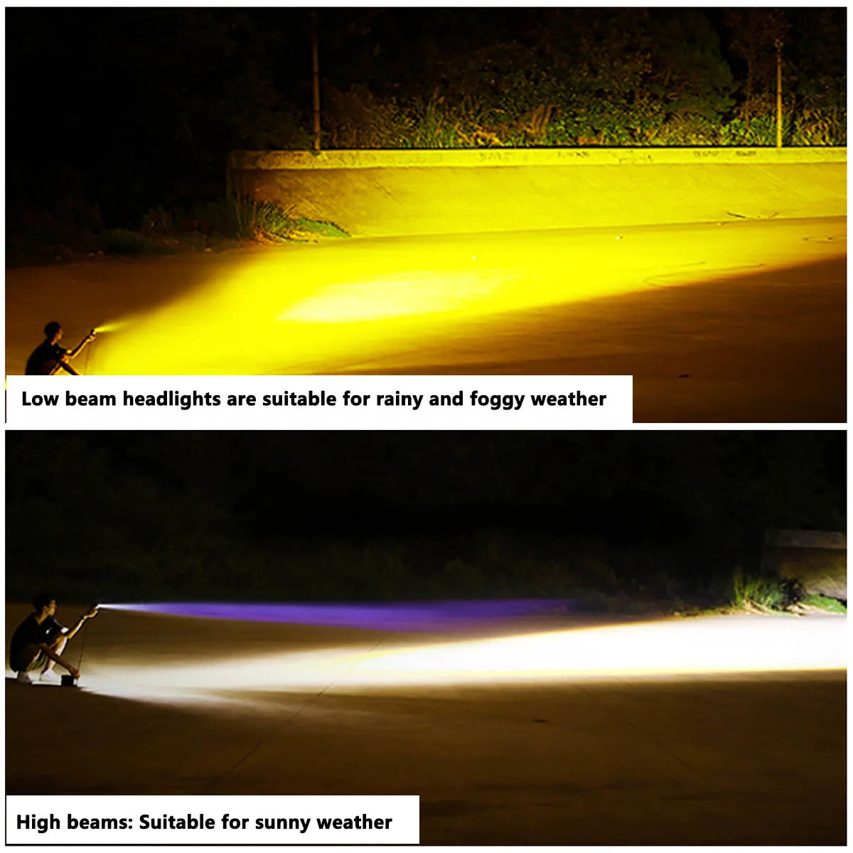 Dual Color LED Spotlights – Hi/Low Beam Fog Lamps for Motorcycles and SUVs