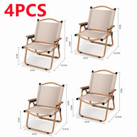 Portable Folding Camping Chair – Aluminum Wood Grain for Outdoor Hiking