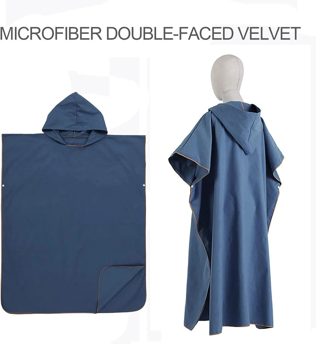 Microfiber Surf Poncho – Hooded Changing Towel for Beach and Swim
