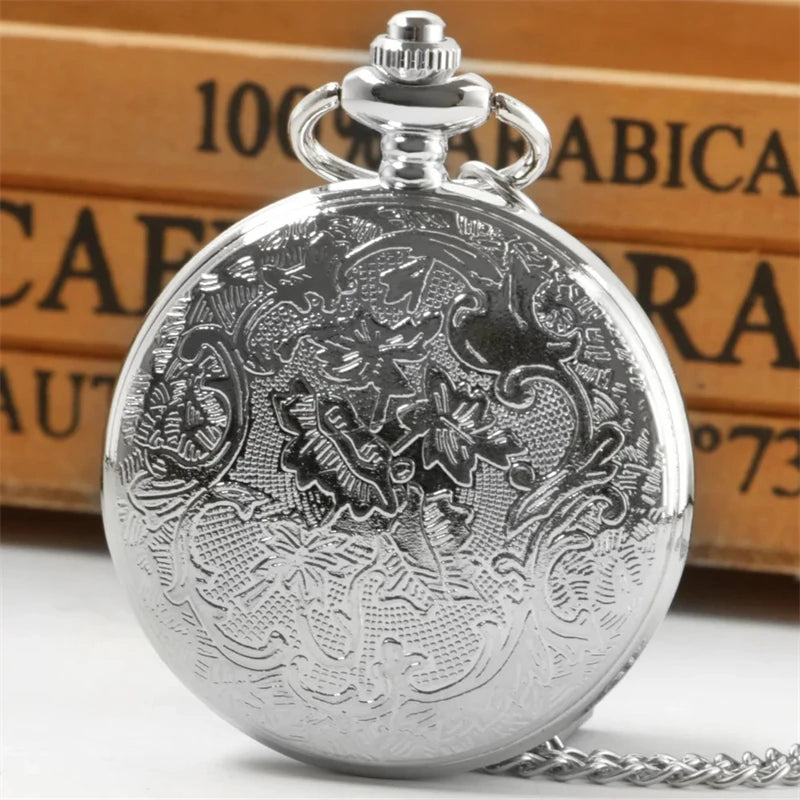 Vintage Hollow Chinese Dragon Pocket Watch – Roman Numeral Necklace Gift