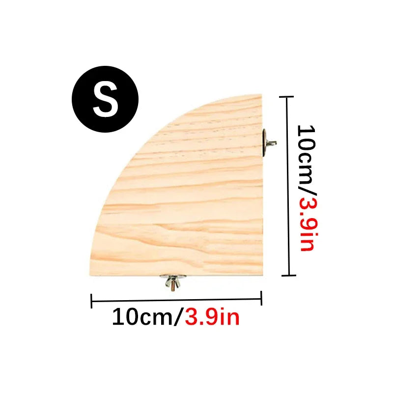 Wooden Fan-Shaped Bird Perch – Natural Stand for Parrot and Small Pets