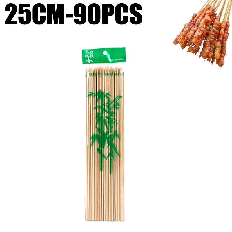 Natural Bamboo Skewers – Disposable Sticks for Grilling and BBQ Appetizers