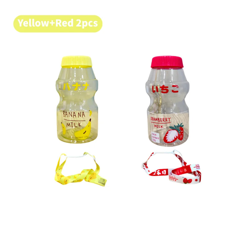 Milk Carton Water Bottle – 480ml Kawaii Plastic Cup for Kids and Adults