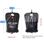 Portable Solar Camping Shower – 20L PVC Heated Water Bag for Outdoor Travel