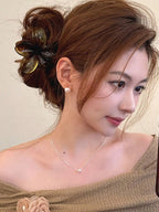 Laser Mermaid Flower Hair Clip – 8cm Large Plastic Claw for Women
