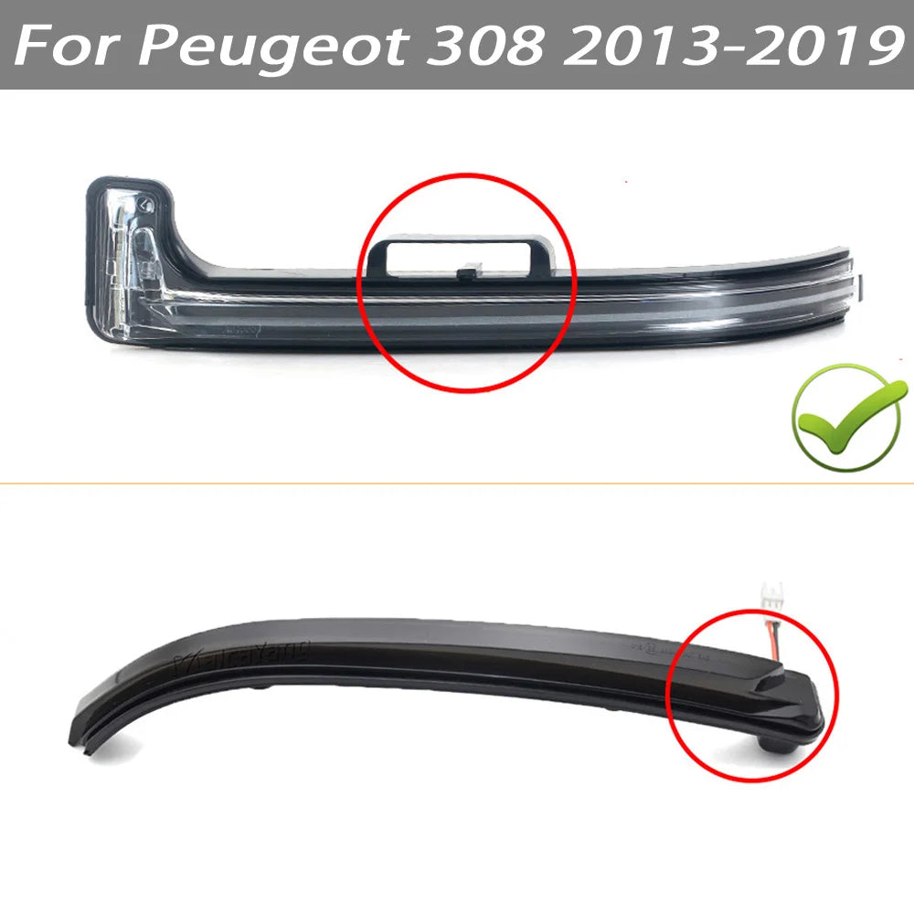 Dynamic LED Side Mirror Indicators – Sequential Turn Signals for Peugeot 308