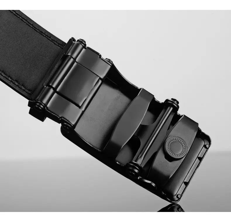 Mens Automatic Buckle Leather Belt – Luxury Business Accessory for Formal Wear