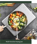 Stainless Steel Frying Pan – Nonstick Uncoated Cookware for Kitchen Stoves