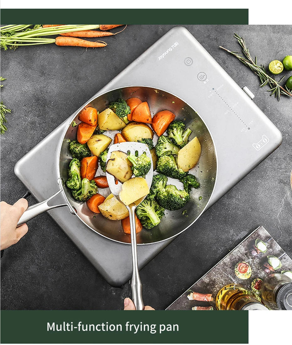 Stainless Steel Frying Pan – Nonstick Uncoated Cookware for Kitchen Stoves