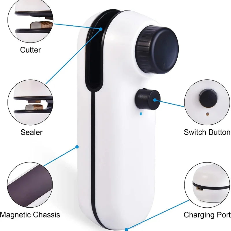 USB Rechargeable Mini Heat Sealer – Portable Handheld Plastic Bag Resealer
