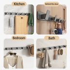 Black Metal Wall Coat Rack – 5 Hook Organizer for Hat Towel and Bag Storage
