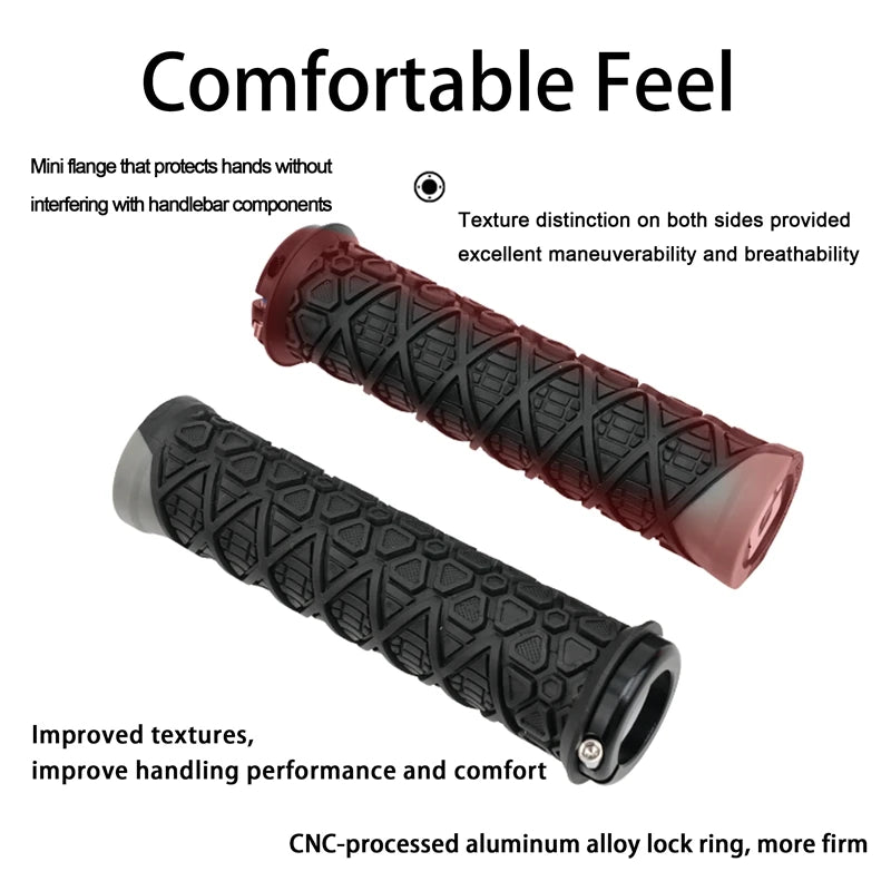 Silicone MTB Lock-On Grips – Anti-Slip Shock Absorbing Handles for Downhill