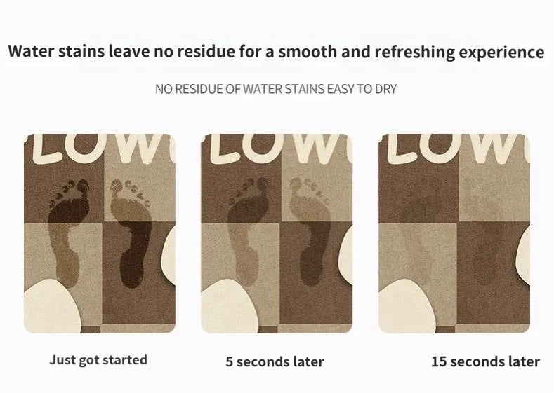 Absorbent Bathroom Floor Mat – Anti-Slip Quick Dry Rug for Home Entrance