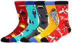 Cotton Novelty Crew Socks – Colorful Animal Print for Casual Halloween Wear