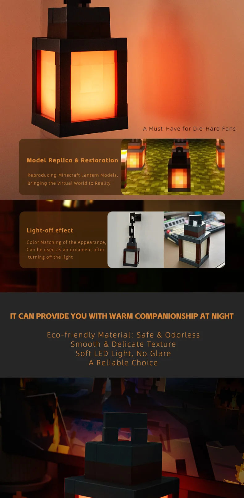 Pixel Style LED Lantern – 16 Color Portable Light for Home Decoration