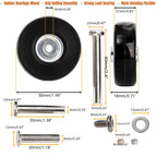 Silent Rubber Luggage Wheels – Durable Travel Bag Replacement for Repair