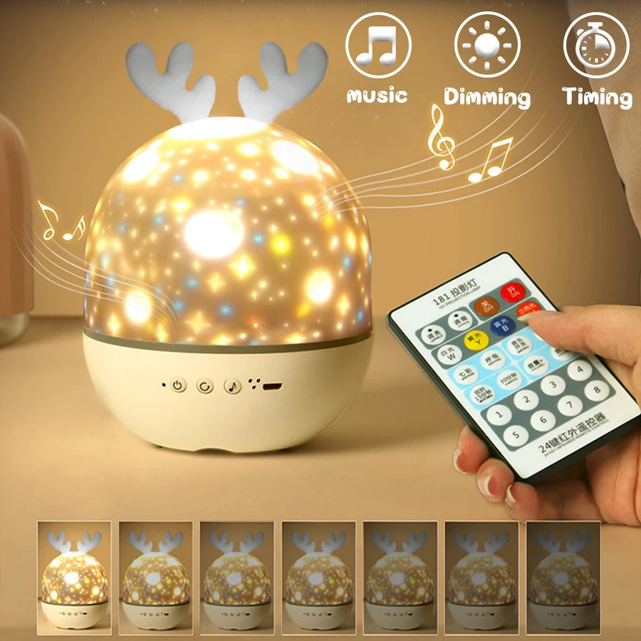 Rotating Galaxy Music Projector – Bluetooth LED Night Light for Kids Bedroom