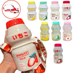 Milk Carton Water Bottle – 480ml Kawaii Plastic Cup for Kids and Adults