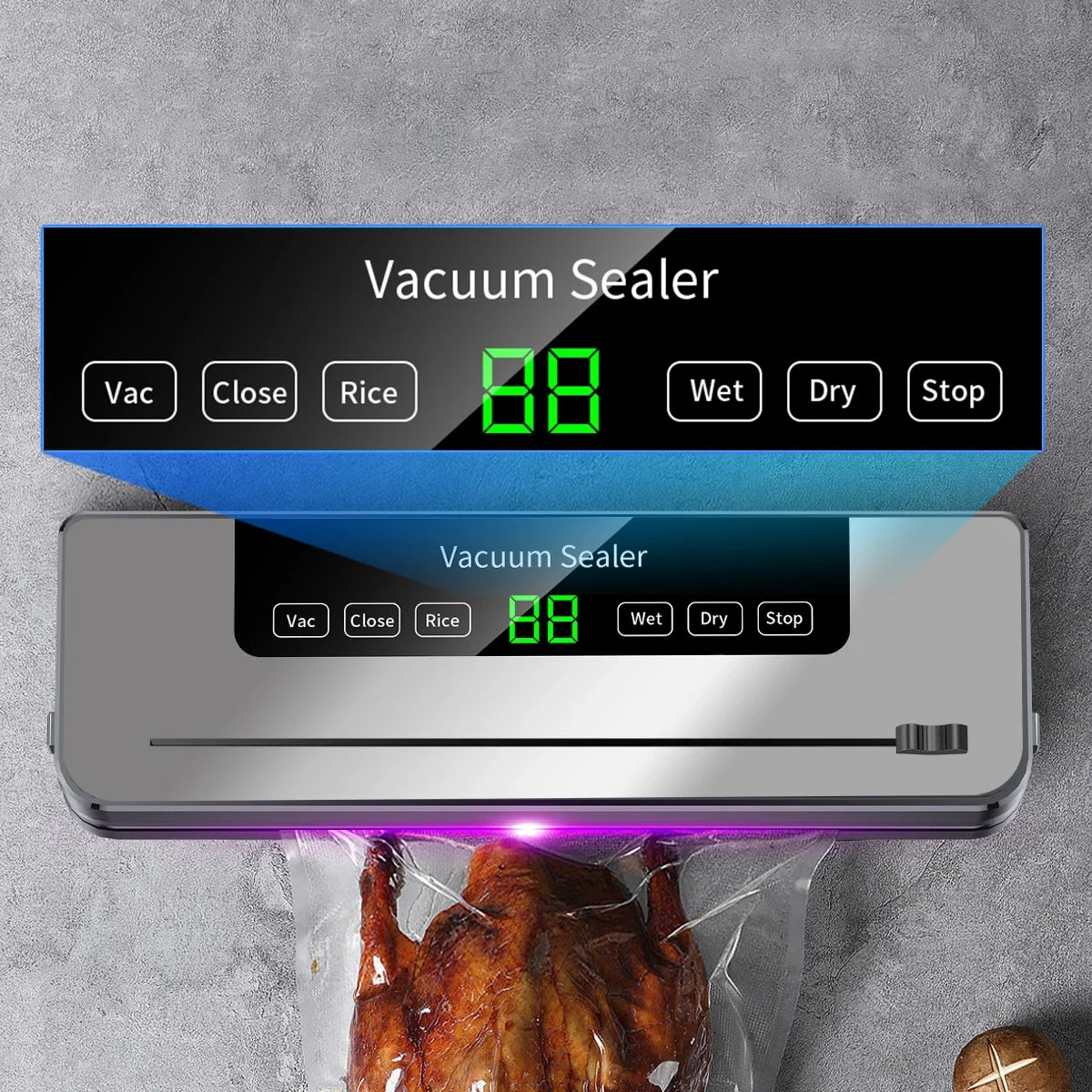 Electric Vacuum Sealer – UV Sterilization with Cutter for Food Storage