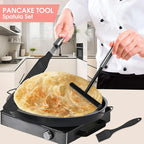 Stainless Steel Crepe Spreader and Spatula Kit – Cooking Tools for Pancakes