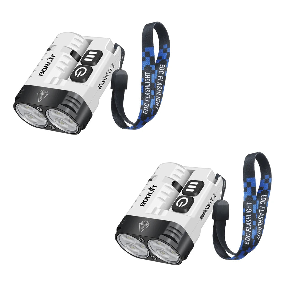 Rechargeable EDC Keychain Flashlight – Magnetic LED Work Light for Camping