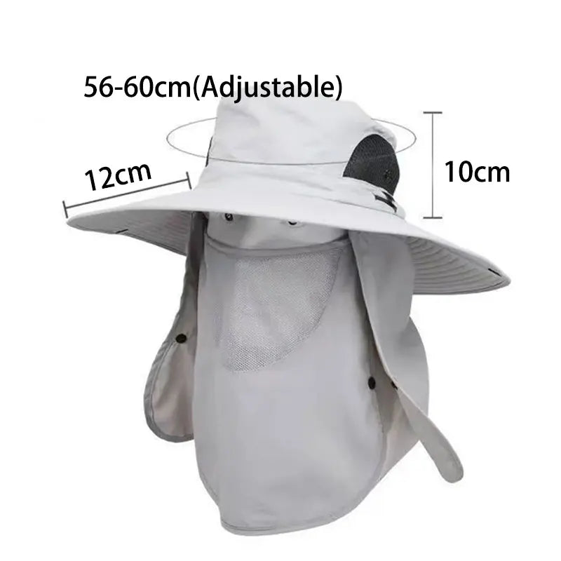 Adjustable Sun Protection Fishing Hat – Breathable Foldable Cap for Outdoor Hiking