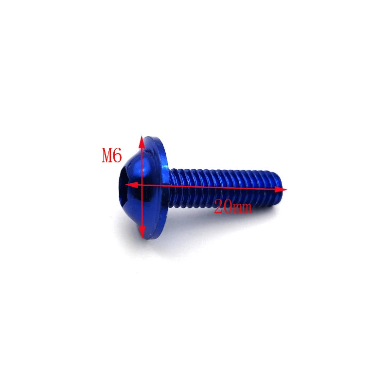 Anodised Aluminium Fairing Bolts – M6 x 20mm Hardware for Motorcycle Bodywork
