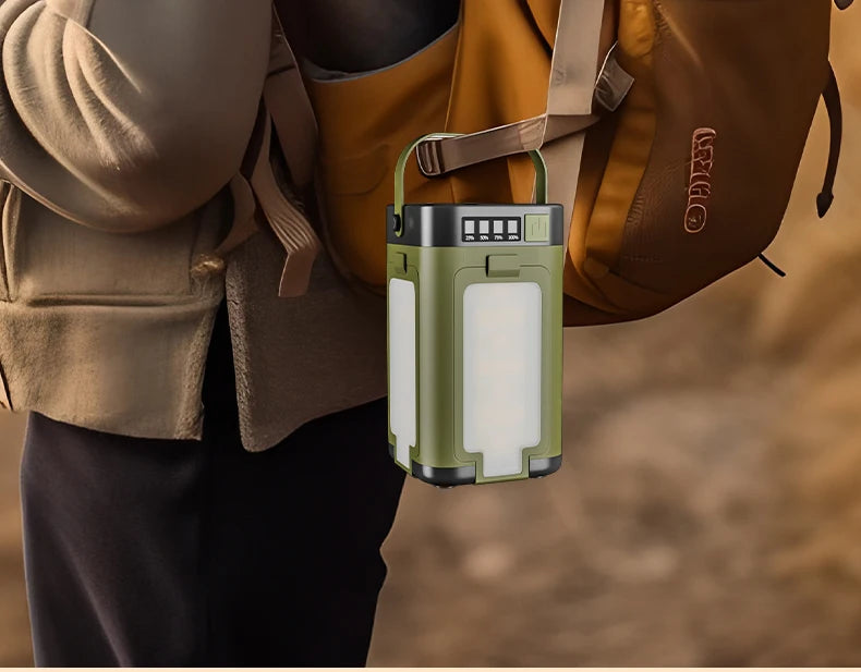 Foldable Solar Camping Light – 2000mAh Power Bank for Outdoor Hiking Tent