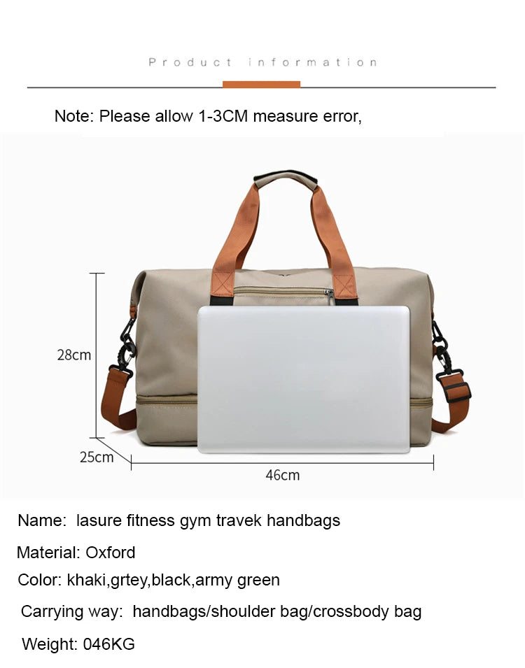 Portable Duffle Gym Bag – Lightweight Fitness Carry-on for Travel and Sports