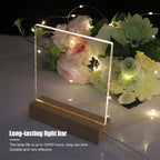 Rectangular Wooden LED Display Base – USB Light Stand for Acrylic Art Decor