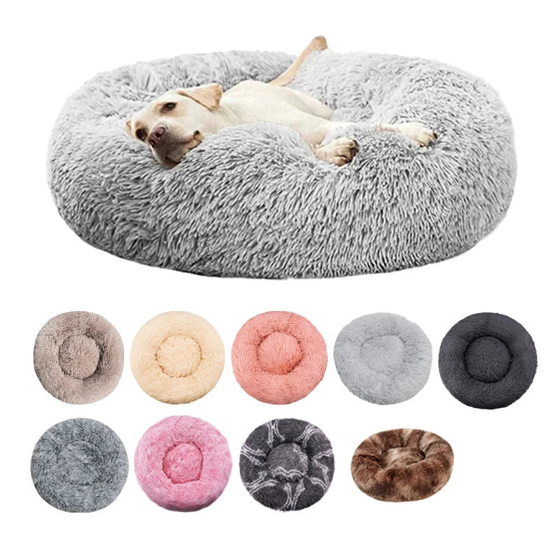 Plush Round Pet Bed – Warm Washable Sofa for Small to Large Dogs and Cats