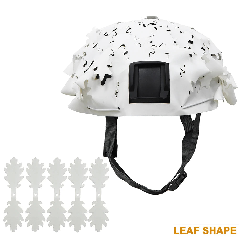 3D Camo Mesh Helmet Cover – Laser Cut Leaf Accessory for Airsoft and Hunting