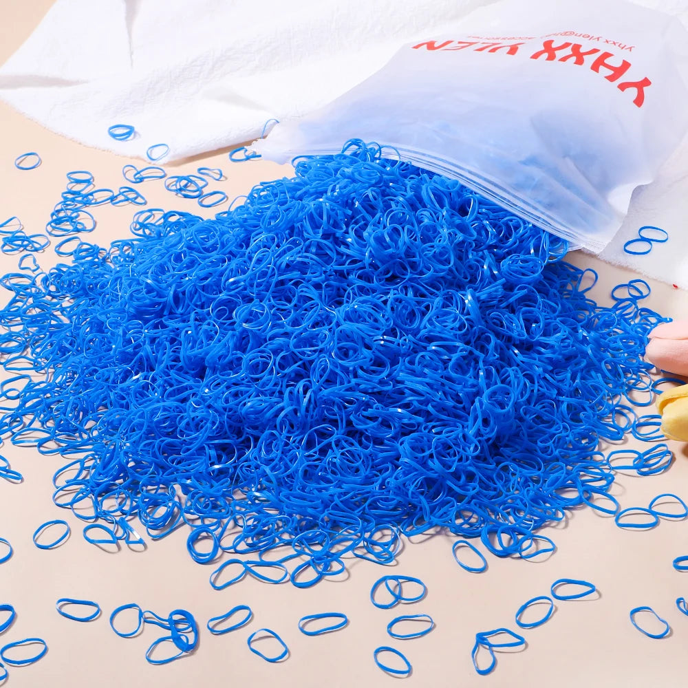 Colorful Disposable Hair Bands – Elastic Rubber Ties for Kids Hairstyles