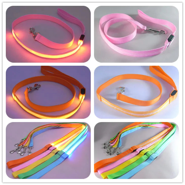 LED Flashing Dog Leash – Luminous Safety Rope for Night Walking
