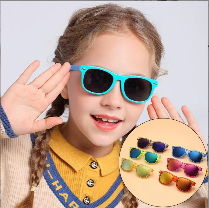 Square Frame Kids Sunglasses – UV Protection Eyewear for Summer Outdoor Play