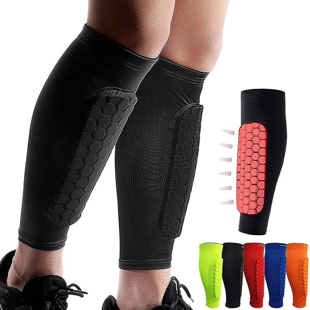 Honeycomb Soccer Shin Guards – Compression Calf Sleeves for Kids and Adults
