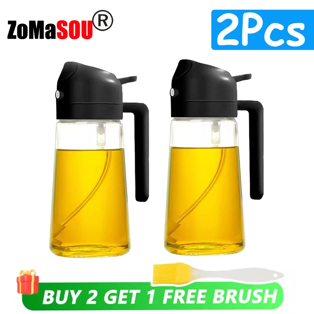2-in-1 Oil Sprayer Dispenser – Plastic Kitchen Tool for BBQ and Cooking