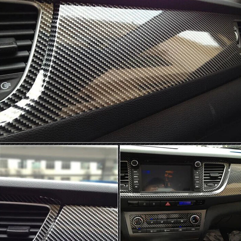Glossy Carbon Fiber Vinyl Wrap – Adhesive Film for Car and Motorcycle Styling