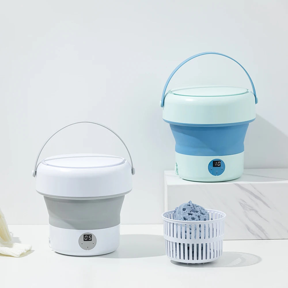 Portable Folding Washing Machine – Ultrasonic Mini Washer for Travel and Home