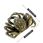 Solid Brass Crab Figurine – Antique Bronze Tea Pet for Home Decoration