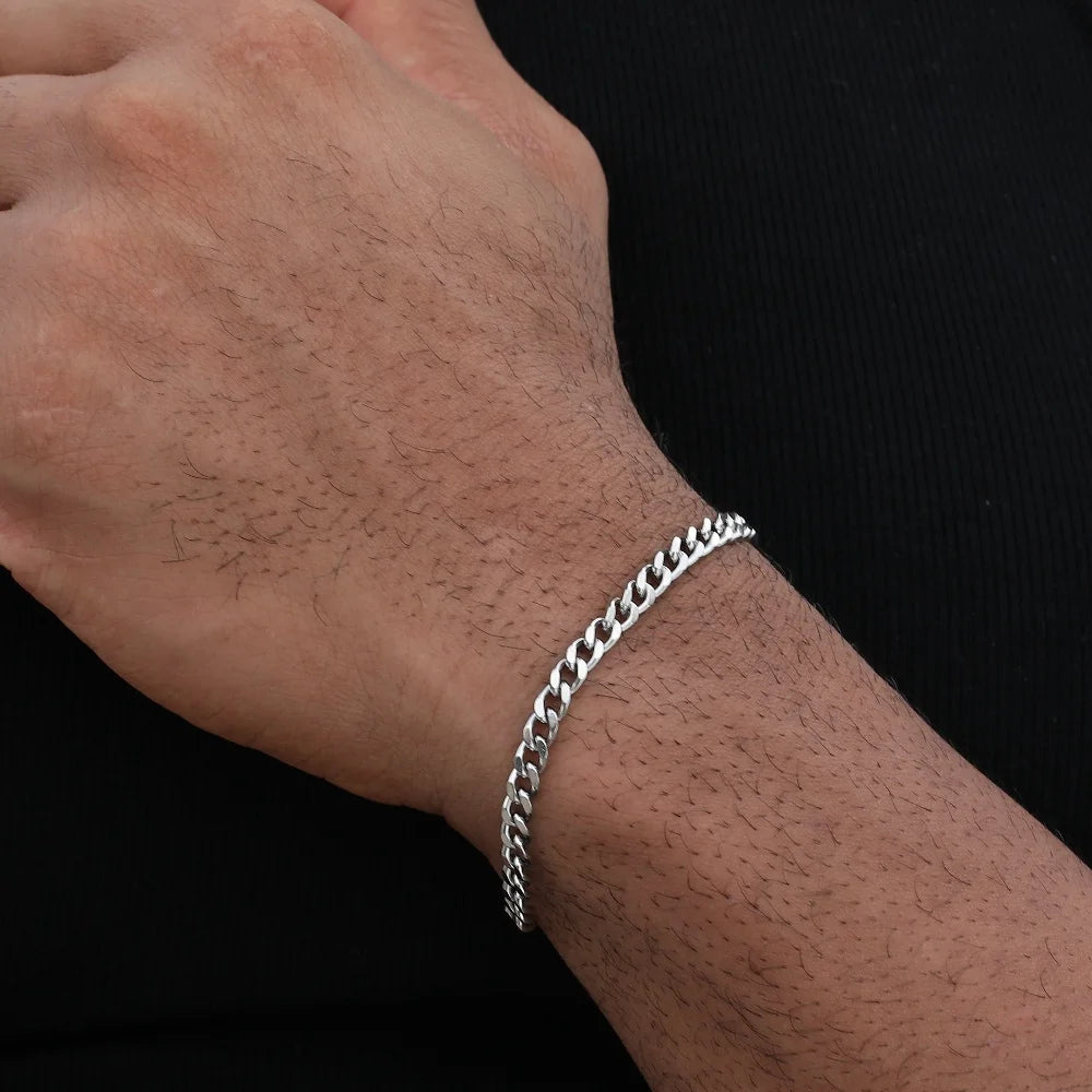 Gold Stainless Steel Cuban Chain Bracelet – Unisex Hip Hop Jewelry
