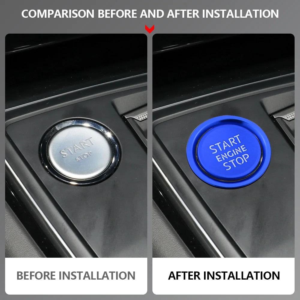 Aluminum Ignition Button Ring – Decorative Engine Start Cover for Peugeot