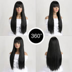 Long Straight Synthetic Wig – 26-Inch Colored Hair for Cosplay Halloween