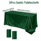 Satin Rectangle Tablecloth – Smooth Solid Color Cover for Wedding Parties