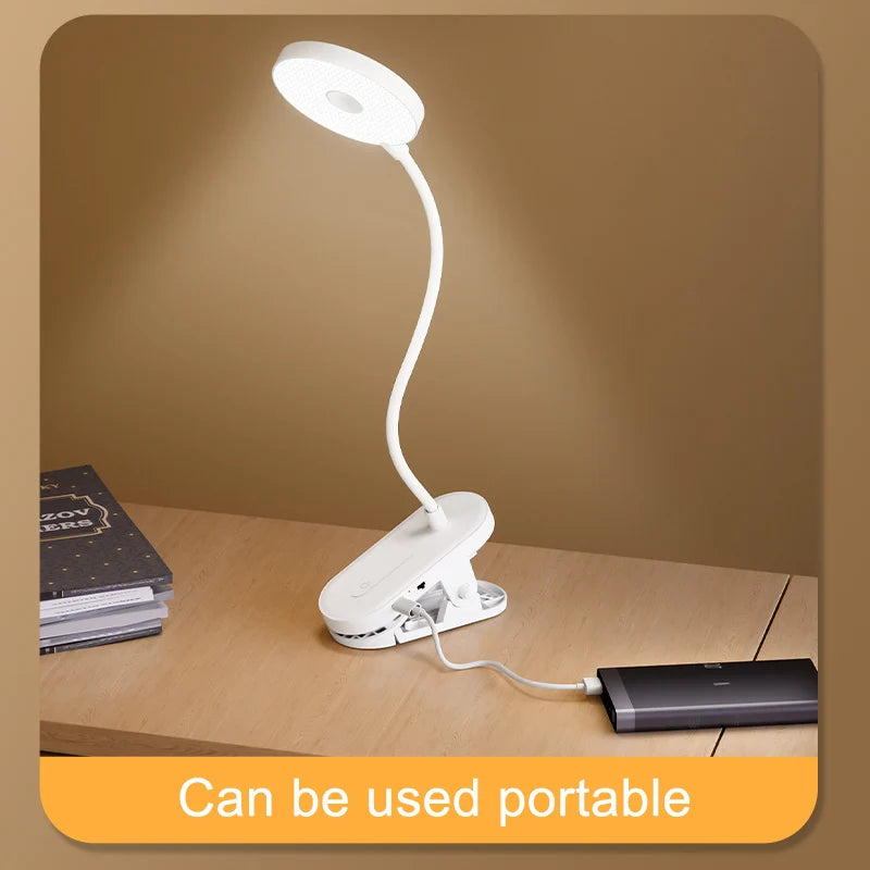 Clip-On LED Desk Lamp – Dimmable Eye-Protection Light for Reading and Study
