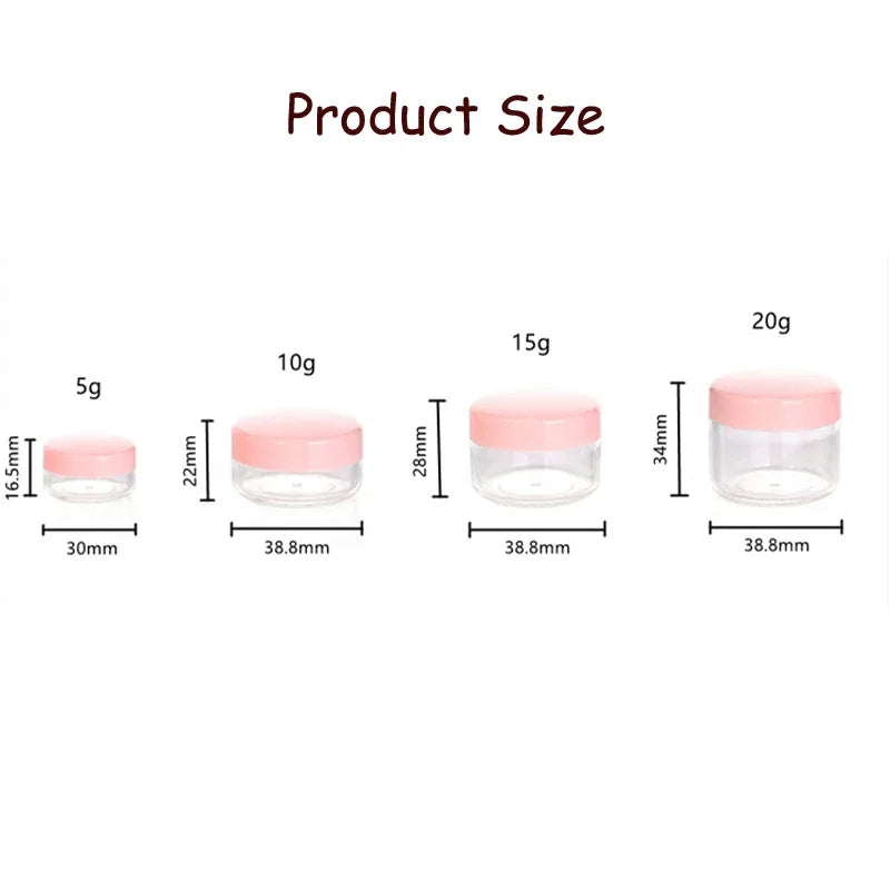 Refillable Cosmetic Sample Jars – Small Plastic Containers for Travel Storage