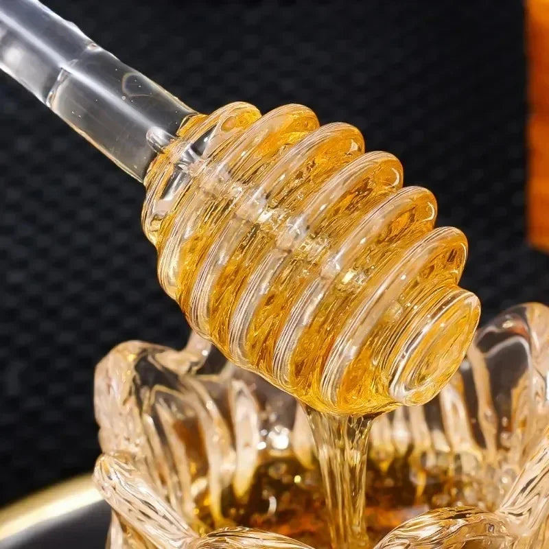 Glass Honey Dipper Stick – Drizzle Spoon for Kitchen Cooking and Tea Stirring