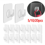 Self-Adhesive Wall Hooks – Transparent Heavy Duty Rack for Kitchen and Bathroom