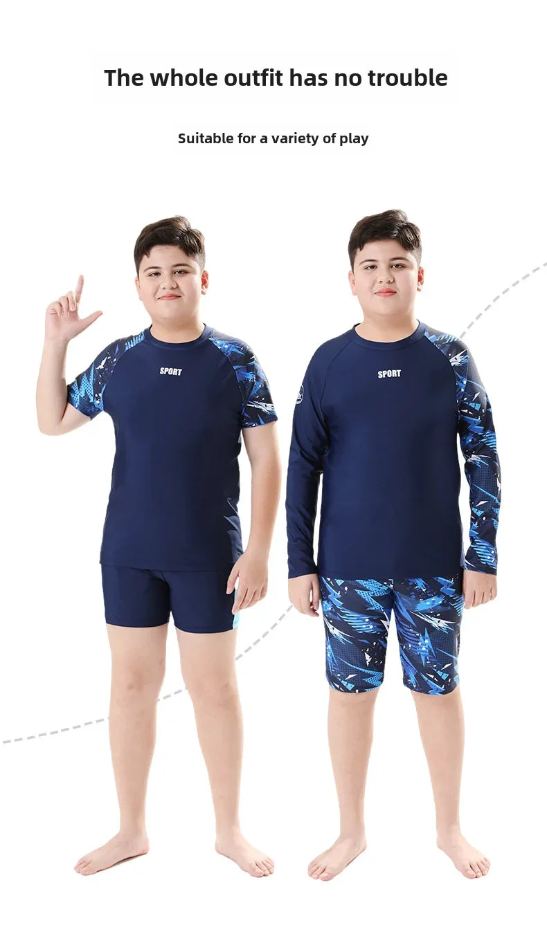 Boys Two-Piece Swimsuit – UV Protection Swimwear for Summer Swimming