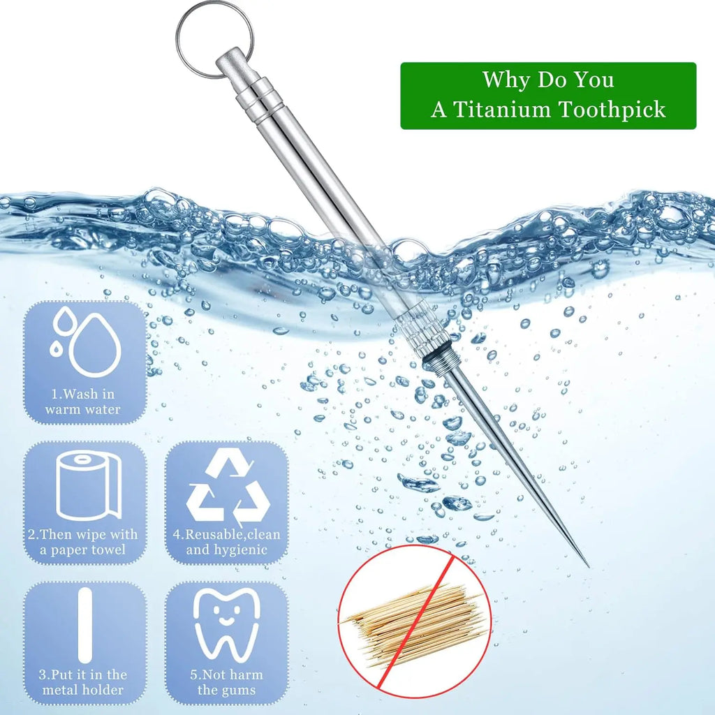 Titanium Pocket Toothpick – Reusable Metal Tool for Camping and Travel